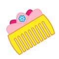 Cartoon hair comb. Pink Hairbrush vector clip art