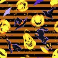 Cartoon Halloween background. Halloweens paty seamless pattern Royalty Free Stock Photo