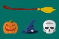 Cartoon Halloween icon set. Royalty Free Stock Photo