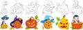 Cartoon halloween set Royalty Free Stock Photo