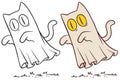 Cartoon Halloween spooky flying ghost cat