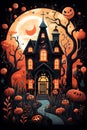 Cartoon Halloween spooky house. Mystic Clipart