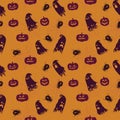 Cartoon Halloween vector seamless background pattern