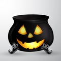 Cartoon Halloween witches cauldron