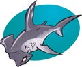Cartoon Hammer head Shark Royalty Free Stock Photo