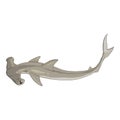 Cartoon Hammer-head Shark. Sphyrnidae Illustration