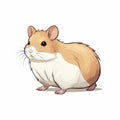 Cartoon Hamster Art: Precise Brushwork With Gigantic Scale And Heavy Shading