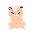 Cartoon hamster sitting