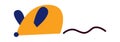 Cartoon hand drawn abstract mouse toy flat icon