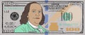 Cartoon hand drawn colorized 100 dollar banknote