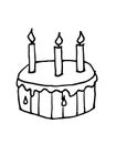 Cartoon hand drawn doodle sketch vector Birthday Cake with candle Royalty Free Stock Photo