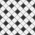 Cartoon hand drown black and white old diagonal seamless tiles texture