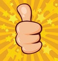 Cartoon Hand Giving Thumbs Up Gesture Royalty Free Stock Photo