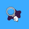 Cartoon hand magnifying glass. Vector Illustration Isolated On white Background Royalty Free Stock Photo