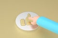 Cartoon hand pressing button Like symbol, 3d illustration Royalty Free Stock Photo