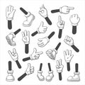 Cartoon hands and feet set body gesture parts