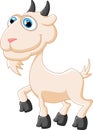 Cartoon happy animal goat posing