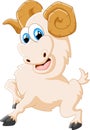 Cartoon happy animal goat posing