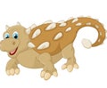 Cartoon happy ankylosaurus