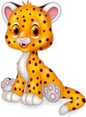 Cartoon happy baby cheetah sitting Royalty Free Stock Photo