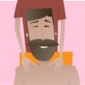 Cartoon happy beard man character