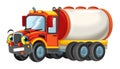 Cartoon happy cistern truck like monster truck isolated on white background Royalty Free Stock Photo