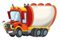 Cartoon happy cistern truck like monster truck isolated on white background Royalty Free Stock Photo