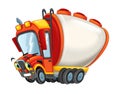 Cartoon happy cistern truck like monster truck isolated on white background Royalty Free Stock Photo