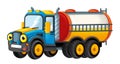 Cartoon happy cistern truck like monster truck isolated on white background  illustration for children Royalty Free Stock Photo