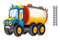 Cartoon happy cistern truck like monster truck isolated on white background Royalty Free Stock Photo