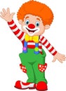 Cartoon happy clown waving hand Royalty Free Stock Photo