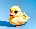 Cartoon happy comic baby duck duckling smiling simple drawing