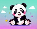 Cartoon happy comic baby panda bear stuffed teddy play toy