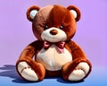 Cartoon happy comic brown children teddy bear plush toy