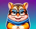 Cartoon happy comic friendly chubby chipmunk face portrait Royalty Free Stock Photo