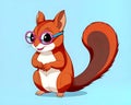 Cartoon happy comic friendly squirrel big eyes tail isolated Royalty Free Stock Photo