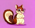 Cartoon happy comic friendly squirrel cute comedy clipart Royalty Free Stock Photo