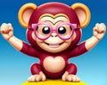 Cartoon happy comic monkey rubber smiling child toy