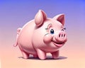 Cartoon happy comic pink pig toy comedy face smiling Royalty Free Stock Photo