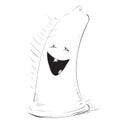 Cartoon happy condom Royalty Free Stock Photo