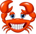 Cartoon happy crab isolated on white background Royalty Free Stock Photo