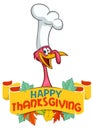 Cartoon happy cute thanksgiving turkey bird. Design for Thanksgiving Day Royalty Free Stock Photo