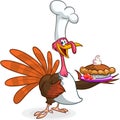 Cartoon happy cute thanksgiving turkey bird. Vector illustration isolated. Design for Thanksgiving Day Royalty Free Stock Photo