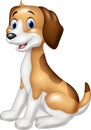 Cartoon happy dog sitting