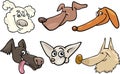 Cartoon happy dogs heads set Royalty Free Stock Photo