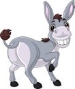 Cartoon happy donkey on white background