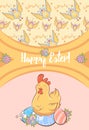 Cartoon Happy Easter Festive Card