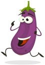 Cartoon Happy Eggplant Character