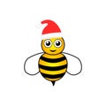 Cartoon happy festive bee mascot character illustration. Royalty Free Stock Photo