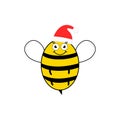 Cartoon happy festive bee mascot character illustration. Royalty Free Stock Photo